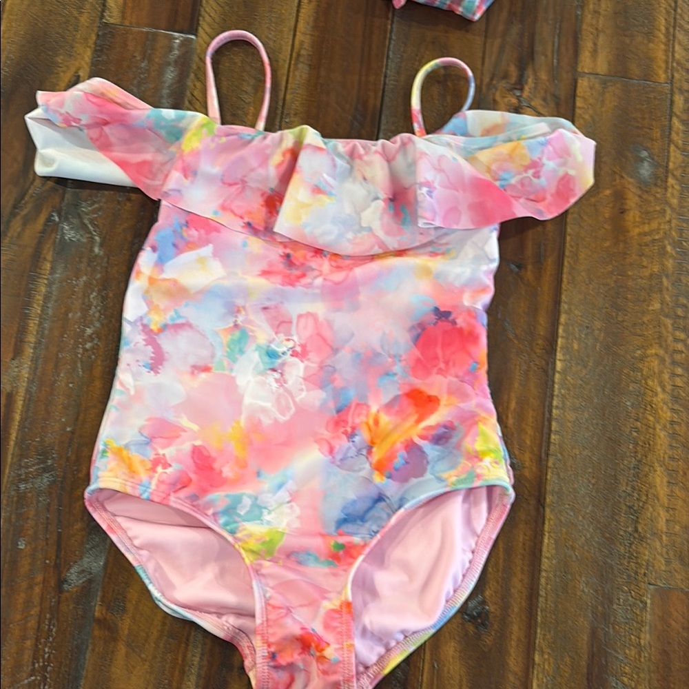 Colorful Off-Shoulder Swimsuit
